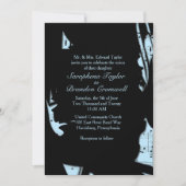 抽象的なブラックとブルーの音楽ウェディング招待状 招待状 (正面)