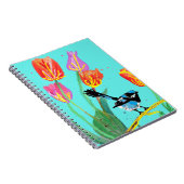 抽象的なブルーのルネオーストラリアの鳥のノートブック ノートブック (右側)
