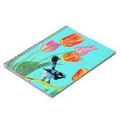 抽象的なブルーのルネオーストラリアの鳥のノートブック ノートブック (左側)