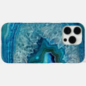 抽象的なブルージオライトアゲートクリスタルストーンアートデザイン Case-Mate iPhoneケース (裏面 (横))