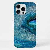 抽象的なブルージオードアゲートクリスタルストーンアートデザイン iPhoneケース (裏面)