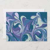 抽象的なブルーマーブル スワール おしゃれな カスタム フォト シーズンカード (裏面)