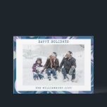 抽象的なブルーマーブル スワール おしゃれな カスタム フォト シーズンカード<br><div class="desc">抽象的なブルーマーブル スワール おしゃれな カスタム フォト ホリデー カード</div>