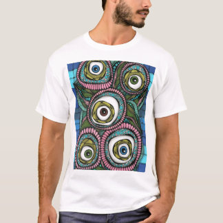 抽象的なプリントがクールなメンズTシャツ Tシャツ