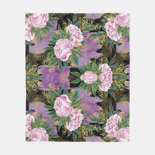 抽象的なプリント フリースブランケット (正面)