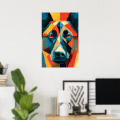 抽象的なベルジアン・マリノアの幾何学ポスター ポスター (ホームオフィス)