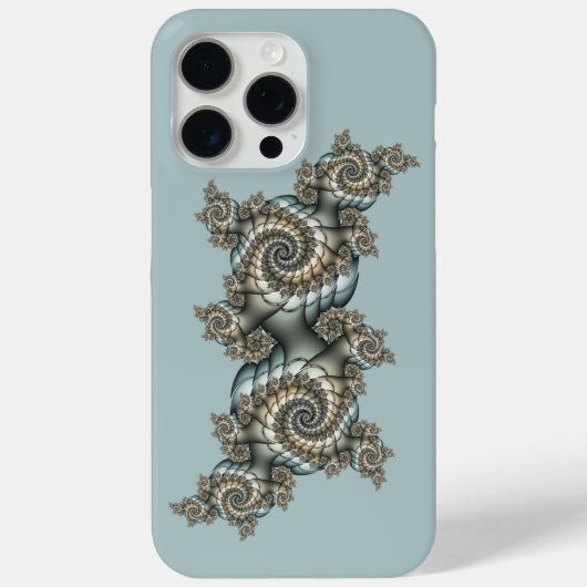 抽象的なベージュと淡青色のフラクタルアートスパイラル Case-Mate iPhoneケース (裏面)