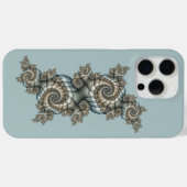 抽象的なベージュと淡青色のフラクタルアートスパイラル Case-Mate iPhoneケース (裏面 (横))