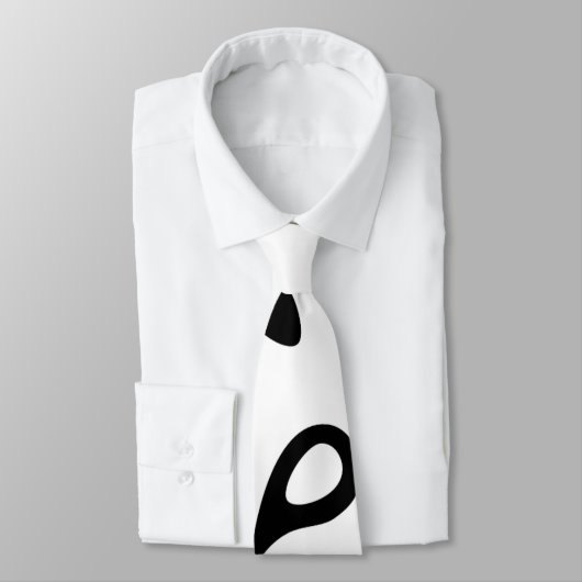 抽象的なペイズリーの白黒タイ ネクタイ (タイ)