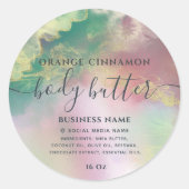 抽象的なホログラフィックゴールドのモダンスクリプト製品 ラウンドシール (正面)