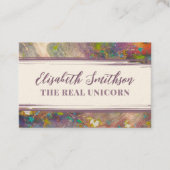 抽象的なホログラフィックレインボーローズゴールド フェミニン 名刺 (正面)