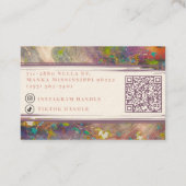 抽象的なホログラフィックレインボーローズゴールド フェミニン 名刺 (裏面)