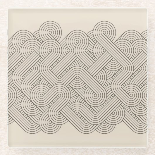 抽象的なボーダー ガラスコースター (正面)