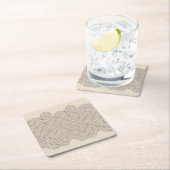 抽象的なボーダー スクエアペーパーコースター (インサイチュ)