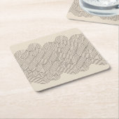 抽象的なボーダー スクエアペーパーコースター (アングル)