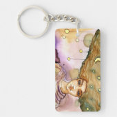 抽象的なポートレートおよびかわいらしい女性 キーホルダー (正面)