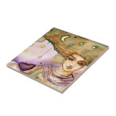 抽象的なポートレートおよびかわいらしい女性 タイル (側面)