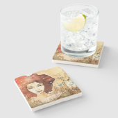 抽象的なポートレート3 ストーンコースター (横)