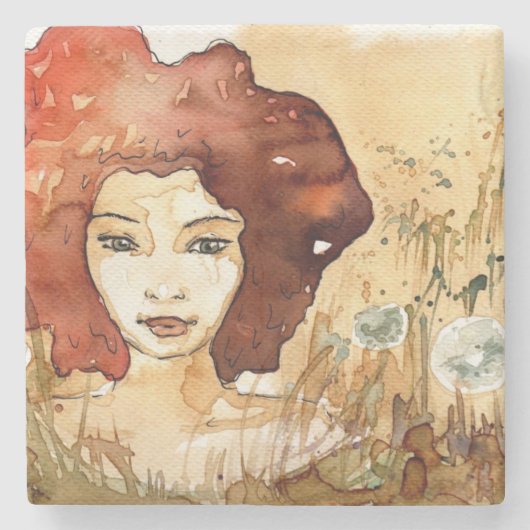 抽象的なポートレート3 ストーンコースター (正面)