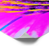 抽象的なマクロ ホットピンクとイエローのコーンフラワー ポスター (角)