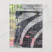 抽象的なミックスメディアコラージュ ポストカード (正面)