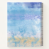 抽象的なミックスメディア ブルー ターコイズ イエロー ノートブック (裏面)