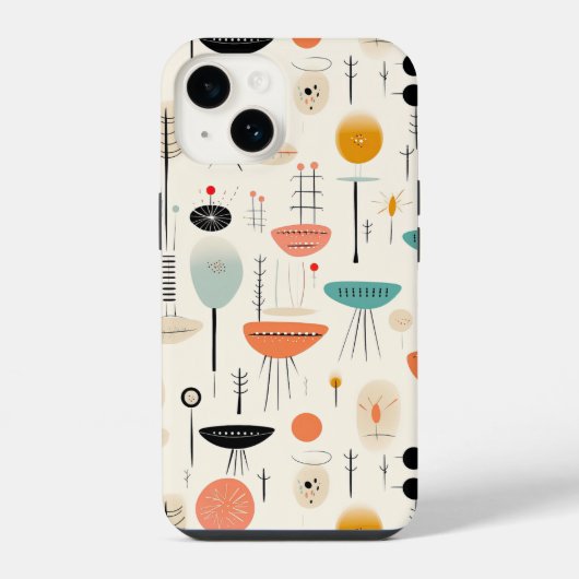 抽象的なミッドセンチュリー iPhoneケース (裏面)