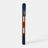 抽象的なミッドナイトアンバーオイルペイントスワール iPhone 16ケース (右側面)