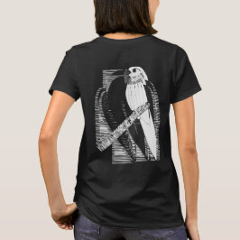 抽象的なミニマリスト動物アート インコのバックプリント Tシャツ
