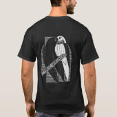 抽象的なミニマリスト動物アート インコ Tシャツ (裏面)