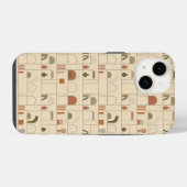 抽象的なミニマリスト本棚パターン iPhoneケース (裏面横)