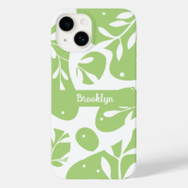 抽象的なミントグリーンの植物のオーダーメイド Case-Mate iPhone 14ケース