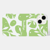 抽象的なミントグリーンの植物のオーダーメイド Case-Mate iPhoneケース (裏面 (横))
