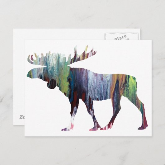 抽象的なムースのシルエット ポストカード (正面/裏面)