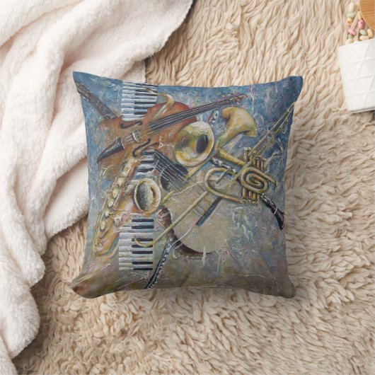 抽象的なメロディーの枕 クッション (ブランケット)