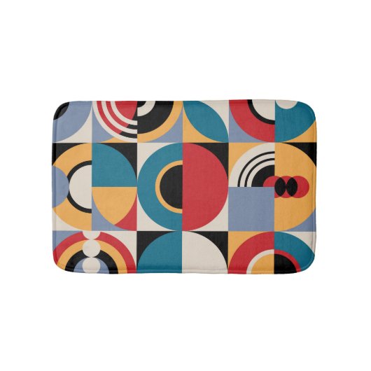 抽象的なメンフィス:幾何学的なヴィンテージスタイル バスマット (正面)