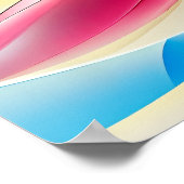 抽象的なモクレンの水彩花開 ポスター (角)