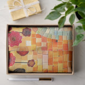 抽象的なモザイクタイルの女性のシルエット 薄葉紙 (ギフト)