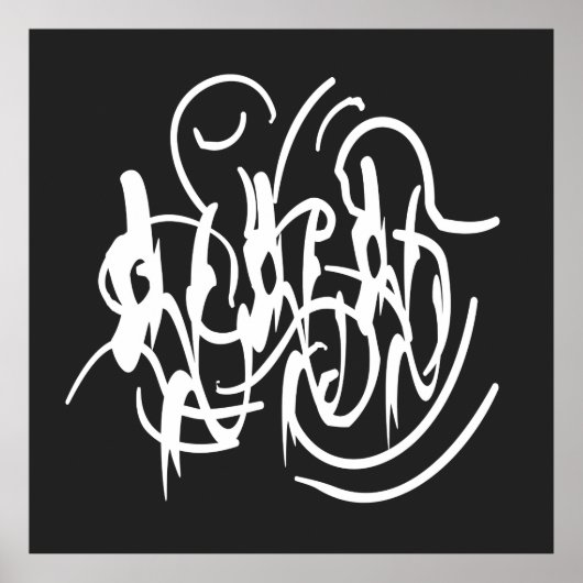 抽象的なモダニスト幾何学線画 ポスター (正面)