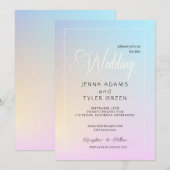 抽象的なモダンでカラフルなパステルグラデーション 招待状 (正面/裏面)