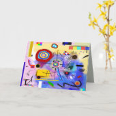 抽象的なモダンなグリーティングカード カード (黄色い花)