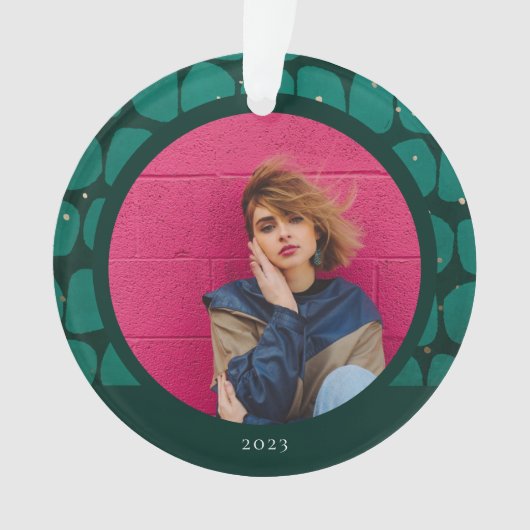 抽象的なモダンなパターン写真 オーナメント (正面)