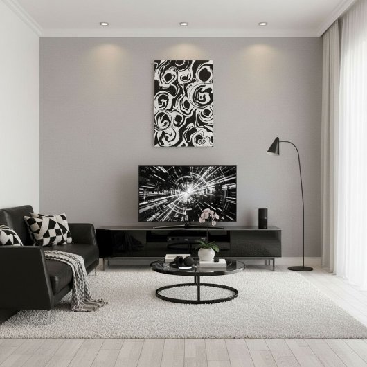 抽象的なモダンな円形のデザイン キャンバスプリント