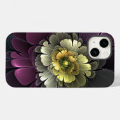 抽象的なモダンな深紅カーキグレー・フラクタルフラワー Case-Mate iPhoneケース (裏面 (横))