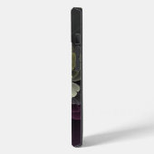 抽象的なモダンな深紅カーキグレー・フラクタルフラワー Case-Mate iPhoneケース (裏面 / 左)