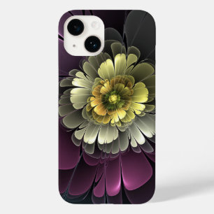 抽象的なモダンな深紅カーキグレー・フラクタルフラワー Case-Mate iPhone 14ケース