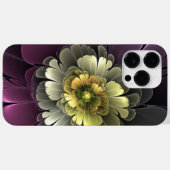抽象的なモダンな深紫色のカーキグレイのフラクタルフラワー Case-Mate iPhoneケース (裏面 (横))