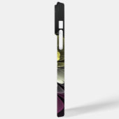 抽象的なモダンな深紫色のカーキグレイのフラクタルフラワー Case-Mate iPhoneケース (裏面 / 左)