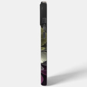 抽象的なモダンな紫褐色のグレー系フラクタルフラワー Case-Mate iPhoneケース (裏面 / 左)