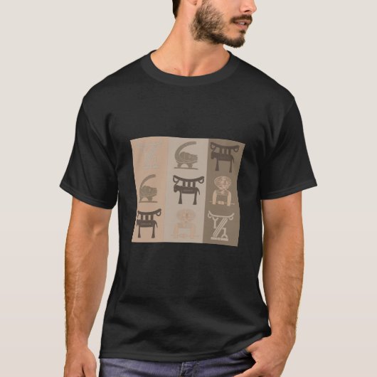 抽象的なモダンアフリカンシンボルアート Tシャツ (正面)